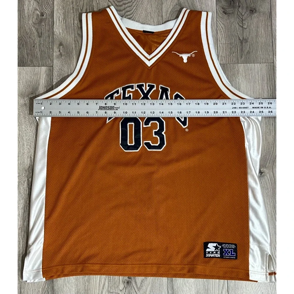 Vintage Texas LongHorns Basketball Jersey #03 Big 12. Starter Embroidered Sz. XL